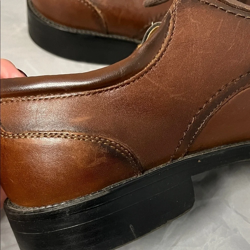Chaps Men's Dark Brown Genuine Leather Lace-Up Oxfords - Size 11